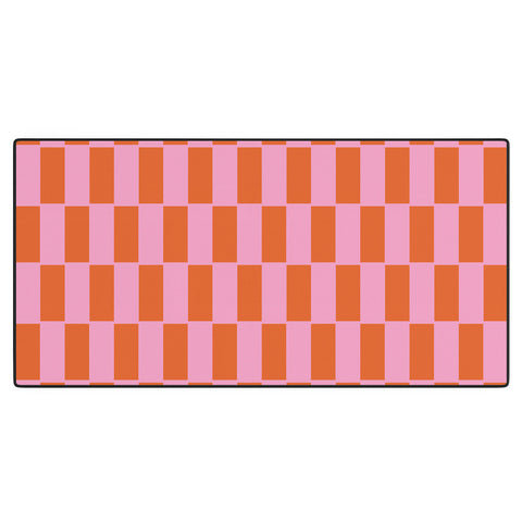 June Journal Rectangles in Pink and Red Desk Mat