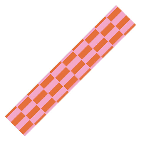 June Journal Rectangles in Pink and Red Table Runner
