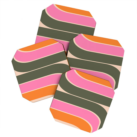 June Journal Retro Curve I Coaster Set
