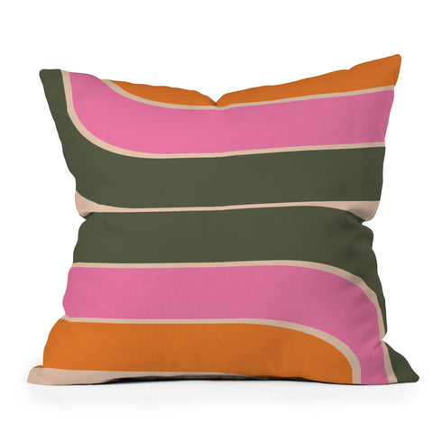 June Journal Retro Curve I Outdoor Throw Pillow