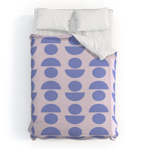 June Journal Shapes in Periwinkle Duvet Cover