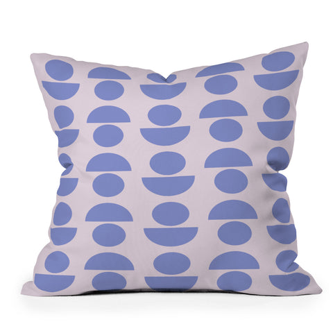 June Journal Shapes in Periwinkle Outdoor Throw Pillow