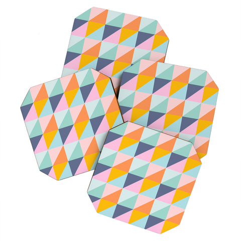 June Journal Simple Shapes Pattern in Fun Colors Coaster Set