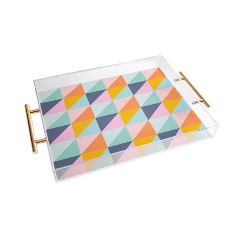 June Journal Simple Shapes Pattern in Fun Colors Acrylic Tray