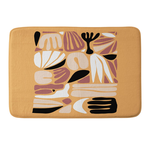 justin shiels Abstract Art Print in Terra Cott Memory Foam Bath Mat