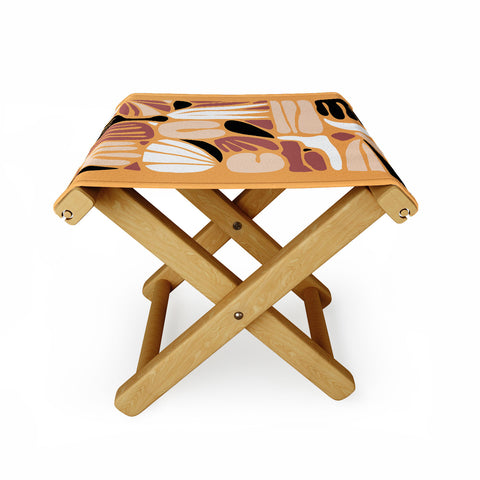 justin shiels Abstract Art Print in Terra Cott Folding Stool