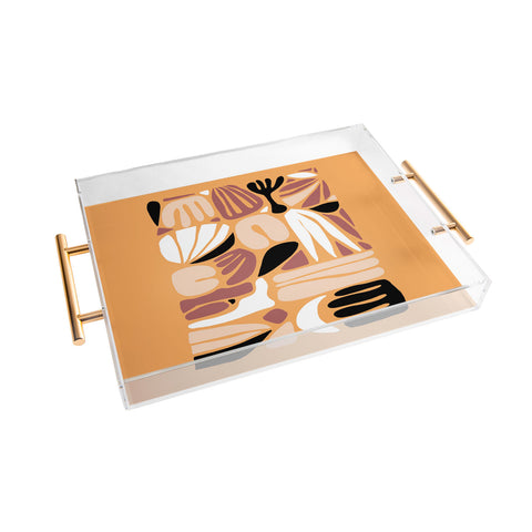 justin shiels Abstract Art Print in Terra Cott Acrylic Tray