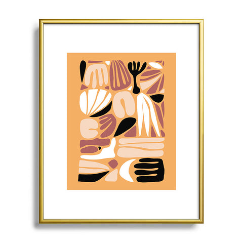 justin shiels Abstract Art Print in Terra Cott Metal Framed Art Print