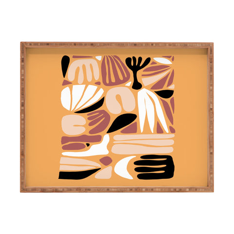 justin shiels Abstract Art Print in Terra Cott Rectangular Tray