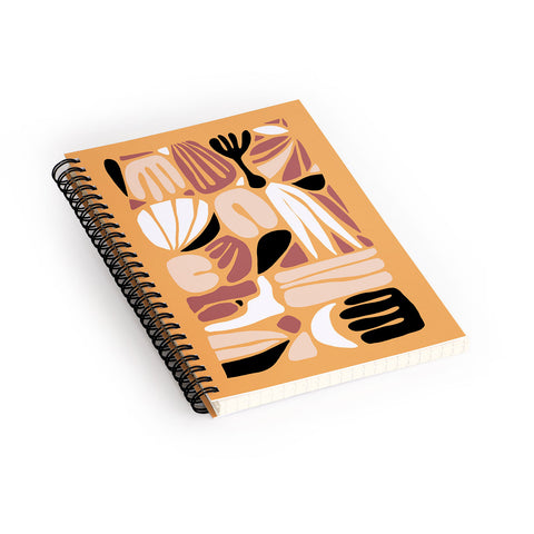 justin shiels Abstract Art Print in Terra Cott Spiral Notebook