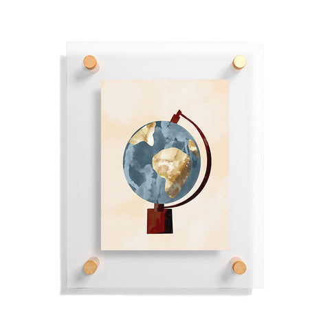justin shiels Globe Illustration Floating Acrylic Print
