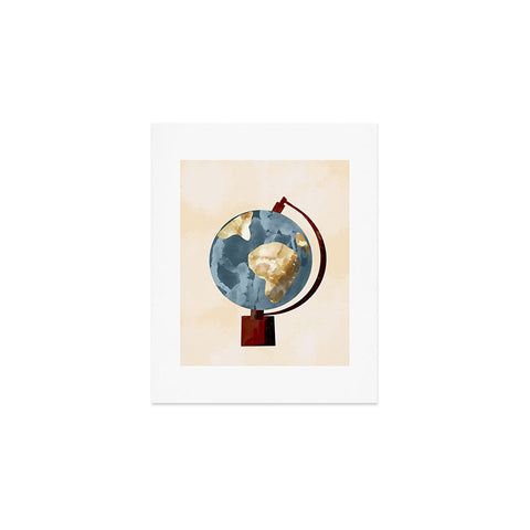 justin shiels Globe Illustration Art Print