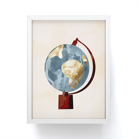 justin shiels Globe Illustration Framed Mini Art Print