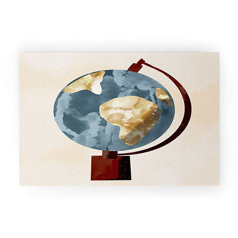 justin shiels Globe Illustration Welcome Mat