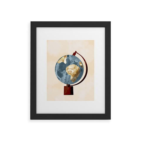 justin shiels Globe Illustration Framed Art Print