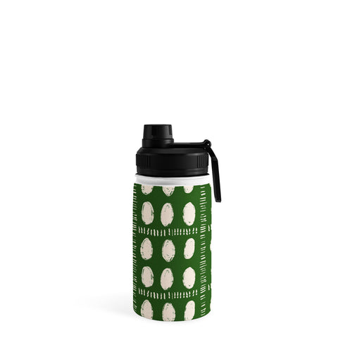 justin shiels Green Boho Quilt Pattern Water Bottle