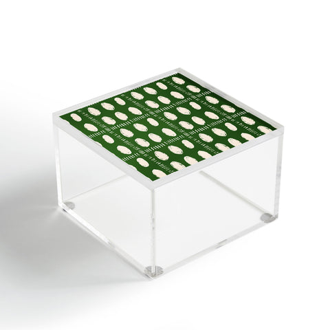 justin shiels Green Boho Quilt Pattern Acrylic Box