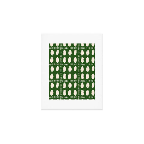 justin shiels Green Boho Quilt Pattern Art Print