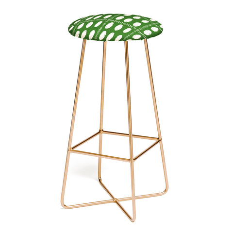 justin shiels Green Boho Quilt Pattern Bar Stool