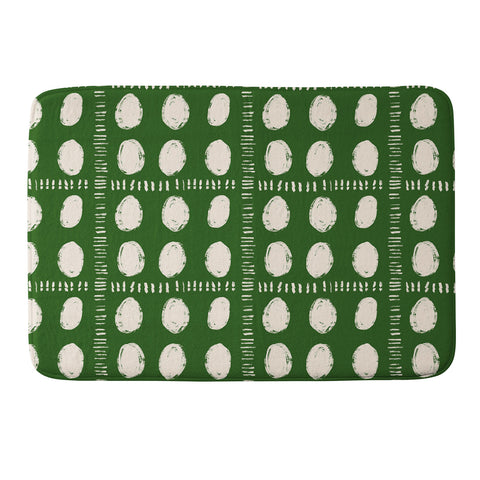 justin shiels Green Boho Quilt Pattern Memory Foam Bath Mat