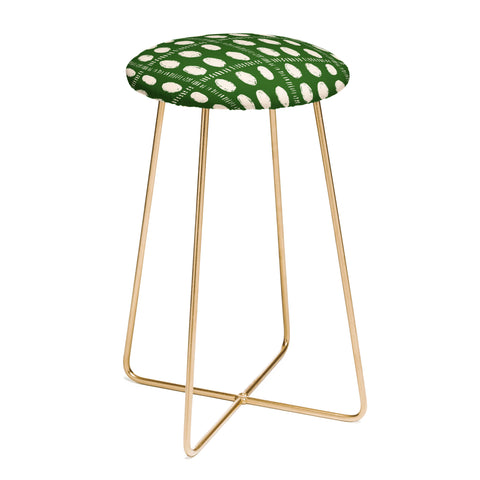 justin shiels Green Boho Quilt Pattern Counter Stool