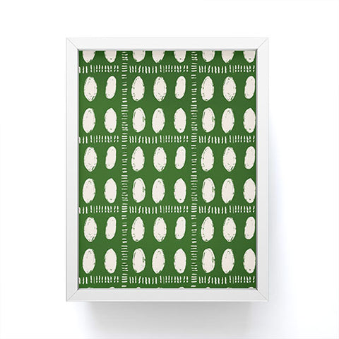 justin shiels Green Boho Quilt Pattern Framed Mini Art Print