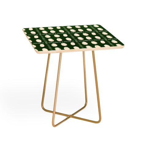 justin shiels Green Boho Quilt Pattern Side Table
