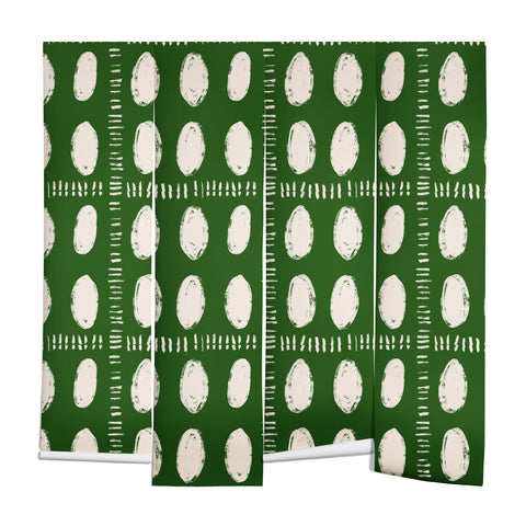 justin shiels Green Boho Quilt Pattern Wall Mural