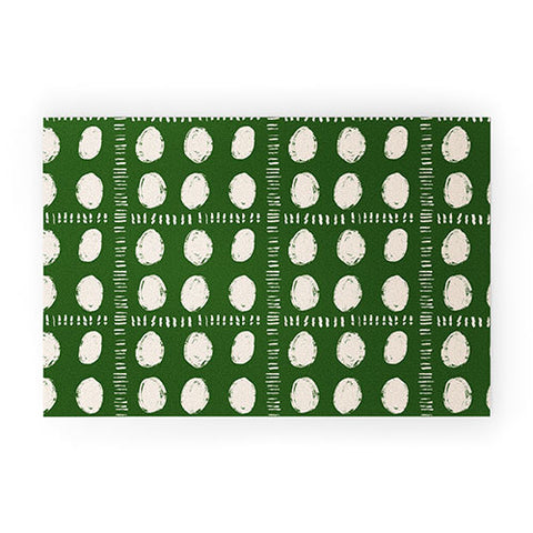 justin shiels Green Boho Quilt Pattern Welcome Mat
