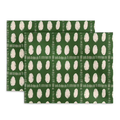 justin shiels Green Boho Quilt Pattern Placemat