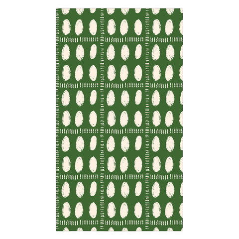 justin shiels Green Boho Quilt Pattern Tablecloth