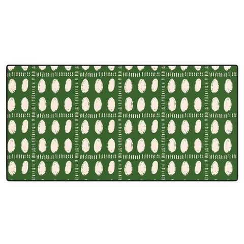 justin shiels Green Boho Quilt Pattern Desk Mat