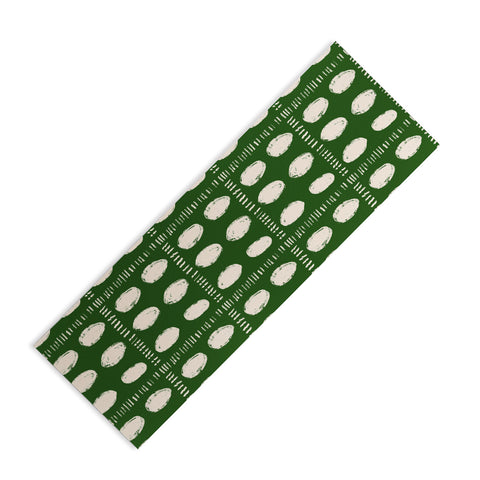 justin shiels Green Boho Quilt Pattern Yoga Mat