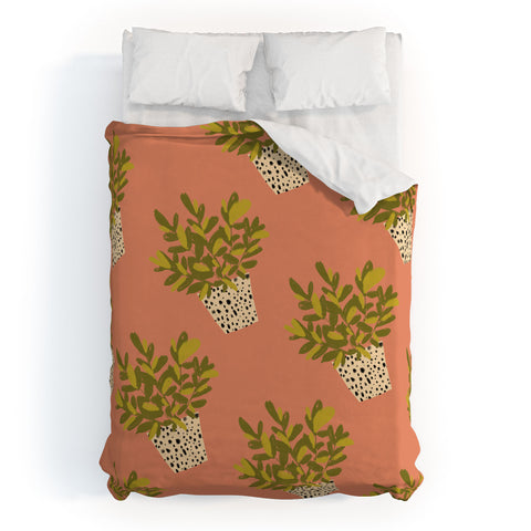 justin shiels Im Really into Plants Now Duvet Cover