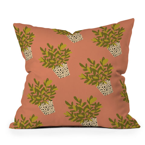 justin shiels Im Really into Plants Now Outdoor Throw Pillow