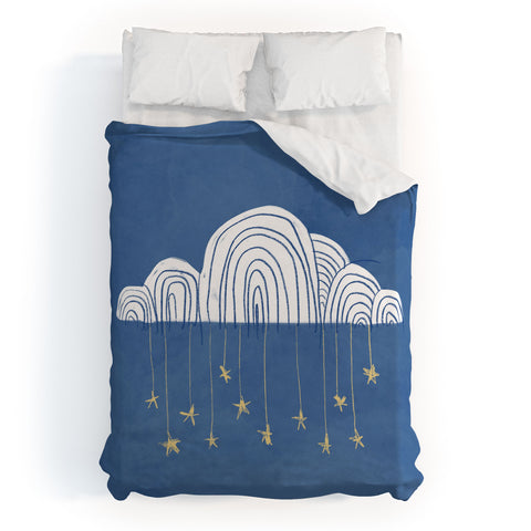 justin shiels Night Sky Childrens Art Duvet Cover