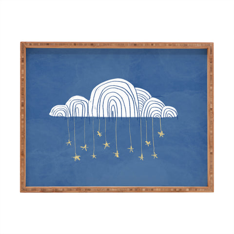 justin shiels Night Sky Childrens Art Rectangular Tray