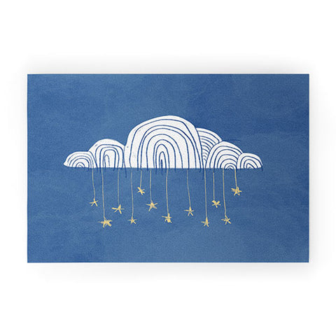justin shiels Night Sky Childrens Art Welcome Mat