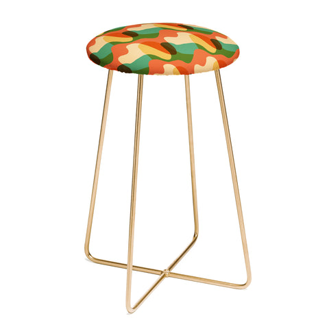 justin shiels Vintage Drip Pattern Counter Stool