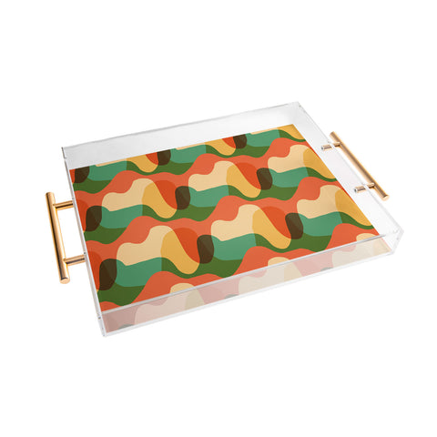 justin shiels Vintage Drip Pattern Acrylic Tray