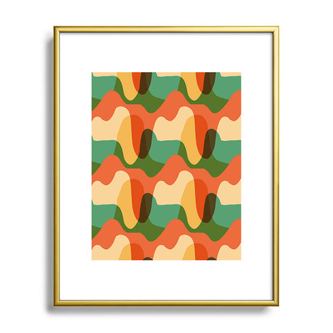 justin shiels Vintage Drip Pattern Metal Framed Art Print