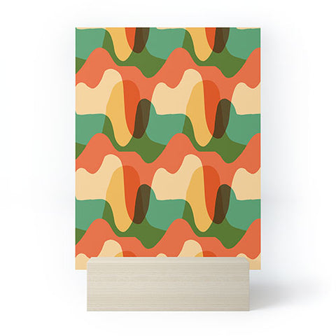 justin shiels Vintage Drip Pattern Mini Art Print