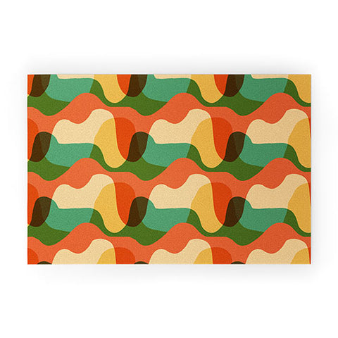 justin shiels Vintage Drip Pattern Welcome Mat