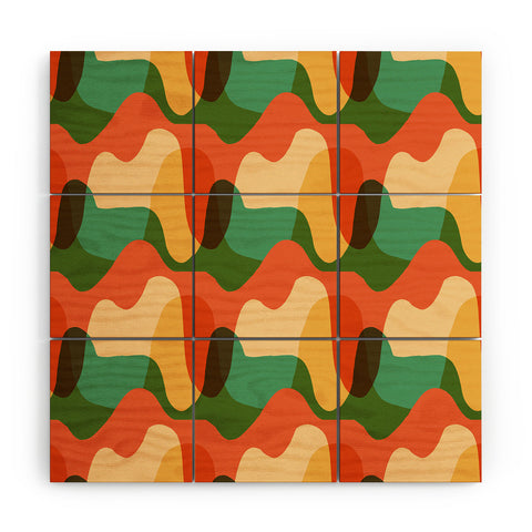 justin shiels Vintage Drip Pattern Wood Wall Mural