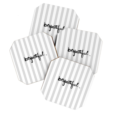 Kal Barteski beYOUtiful stripes Coaster Set