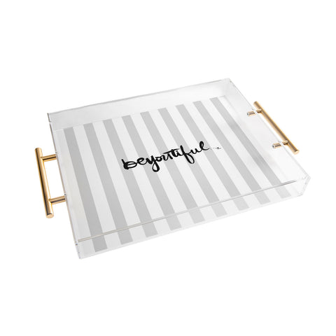 Kal Barteski beYOUtiful stripes Acrylic Tray