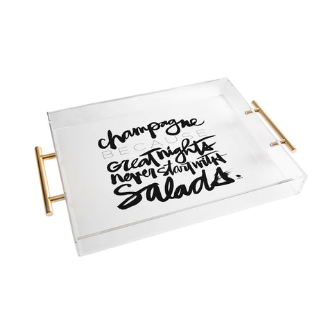 Kal Barteski CHAMPAGNE bw Acrylic Tray