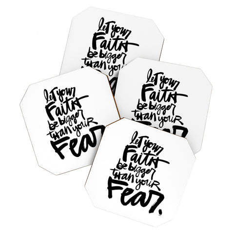 Kal Barteski LET YOUR FAITH bw Coaster Set