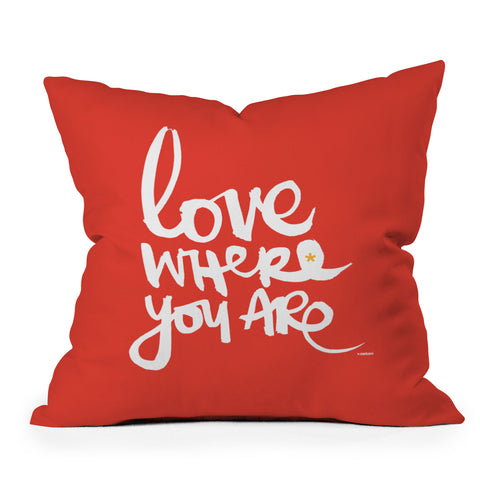 Kal Barteski Love Red Outdoor Throw Pillow