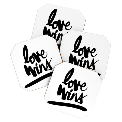Kal Barteski LOVE WINS black Coaster Set